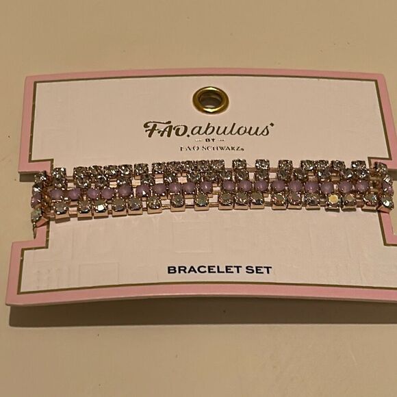 FAOabulous By FAO Schwartz Rhinestone Stretch Tennis Bracelet Set Of 4 Stackable - Picture 7 of 7